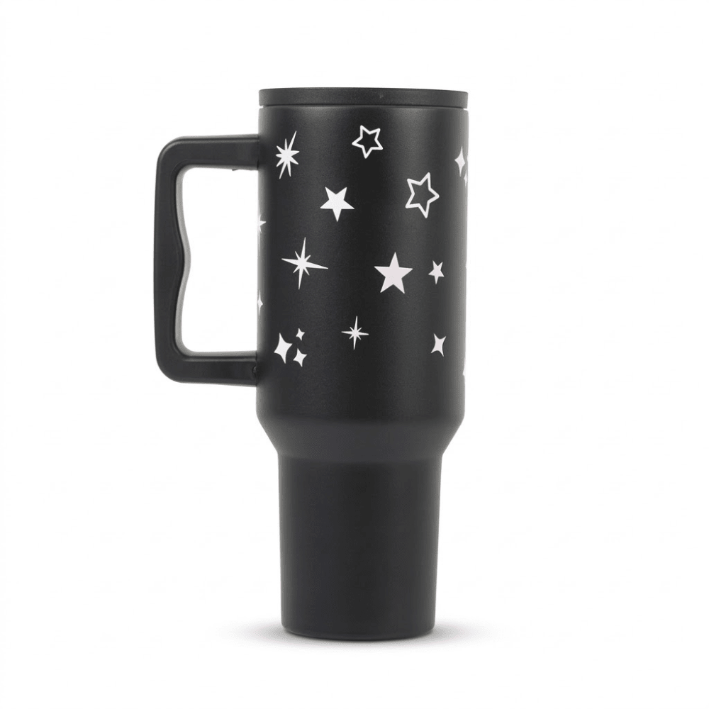 Star & Sparkle Tumbler — Leakproof & Insulated ( Black ) - Memories InsiteSTAR SPARKLE TUMBLER - ( 40 OZ BLACK )